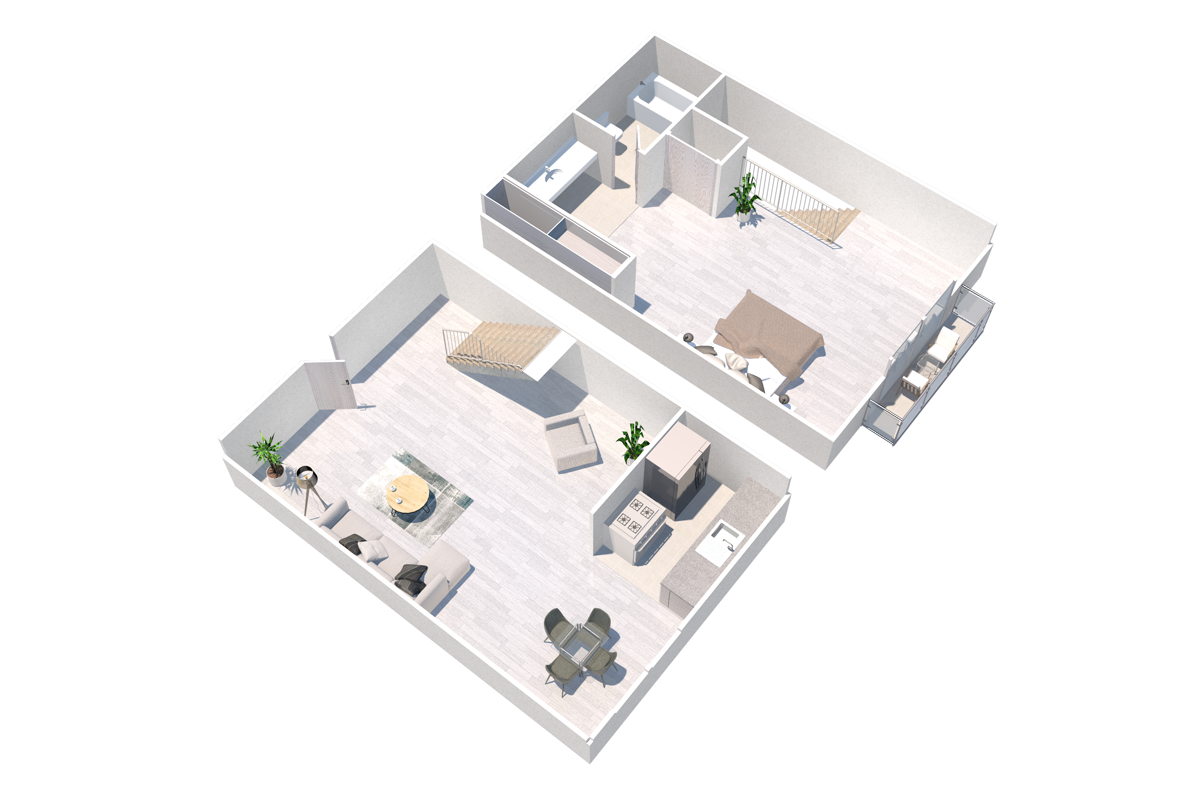 Floor plan for 1 bed, 1 bath, 611 sqft
